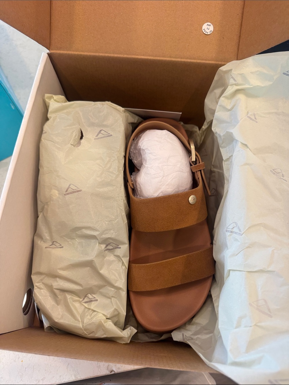 Women’s Brown Leather Two-Strap Sandals